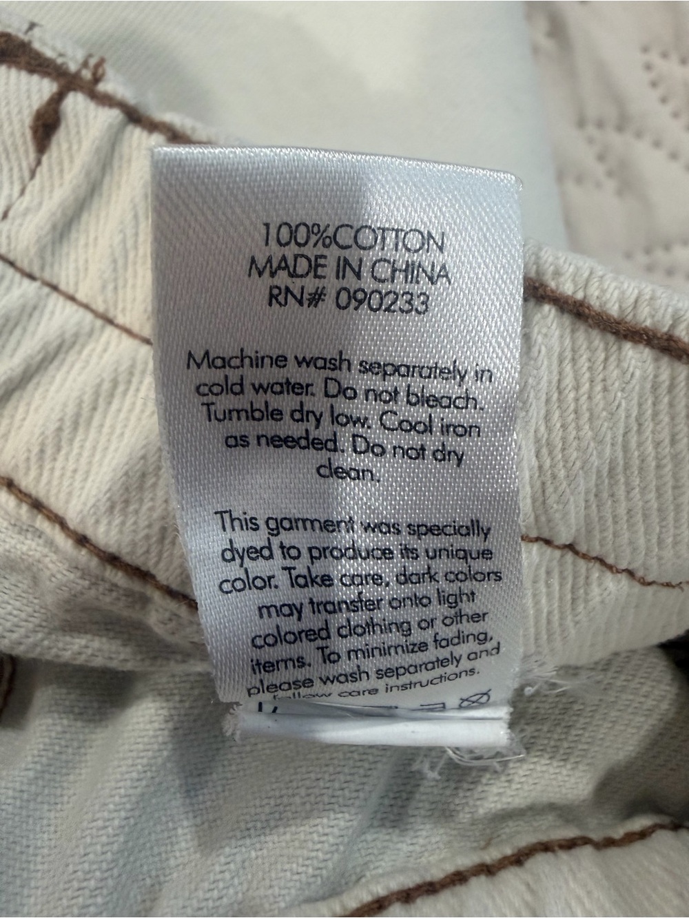 PacSun Elastic Waist Cargo Pants Cream Brown Contrast Stitch Size M - Picture 14 of 15